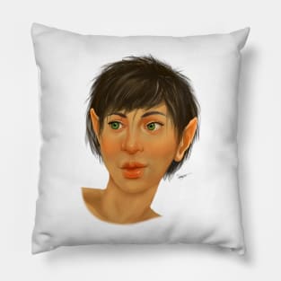 Halfling Portrait Digital Painting Pillow