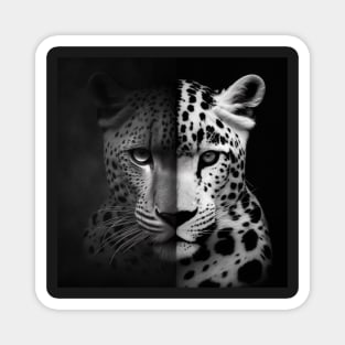 Life in Black and White Shadow Leopard Magnet