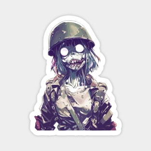 Spooky zombie soldier Magnet