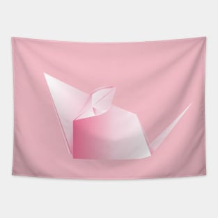 Pink origami mouse Tapestry