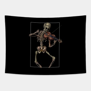 Skeleton with violin Tapestry