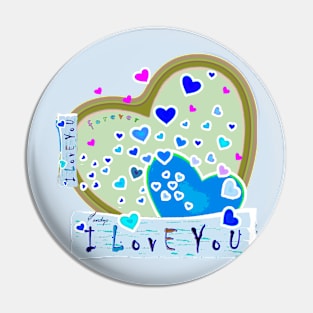 I LOVE YOU L/GR Pin