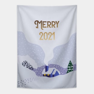 Merry 2021 Illustration Tapestry