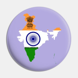 India flag & map Pin