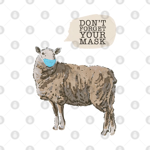 Sheep Wearing A Face Mask by okpinsArtDesign