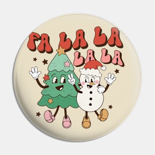 Fa la la la la Tree & Snowman Pin