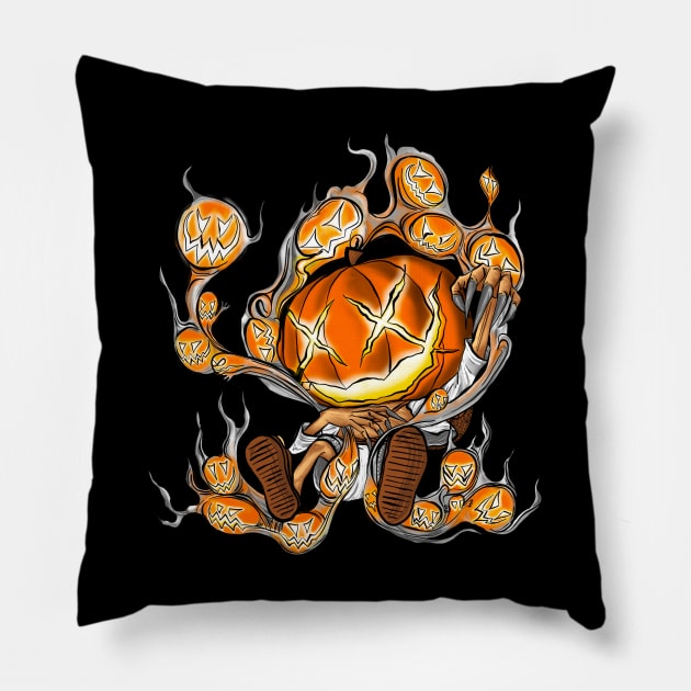 nika halloween Pillow by smoke and cloud