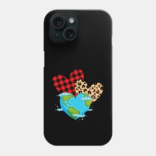 Cute Earth Day Heart Leopard Phone Case