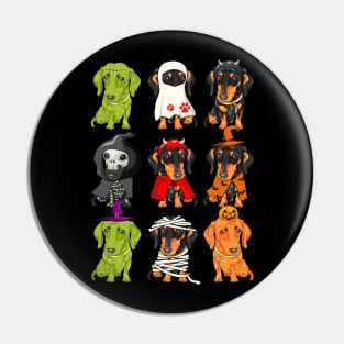 Funny dachshund Costume Halloween Gift Pin