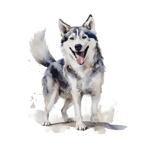 Husky Watercolor Style by Gadsengarland.Art