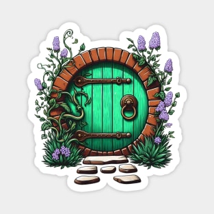 Halfling Circular Door with Lavanders - Fantasy Magnet