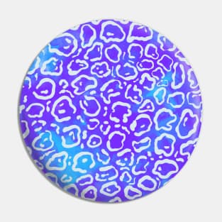 Blue and Purple Watercolor wild cat pattern Pin