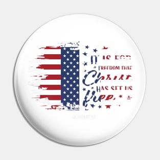 4th Of July American Flag Freedom Christian Bible Verse Premium Pin