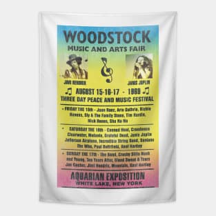 Woodstock 1969 Rainbow Poster Tapestry