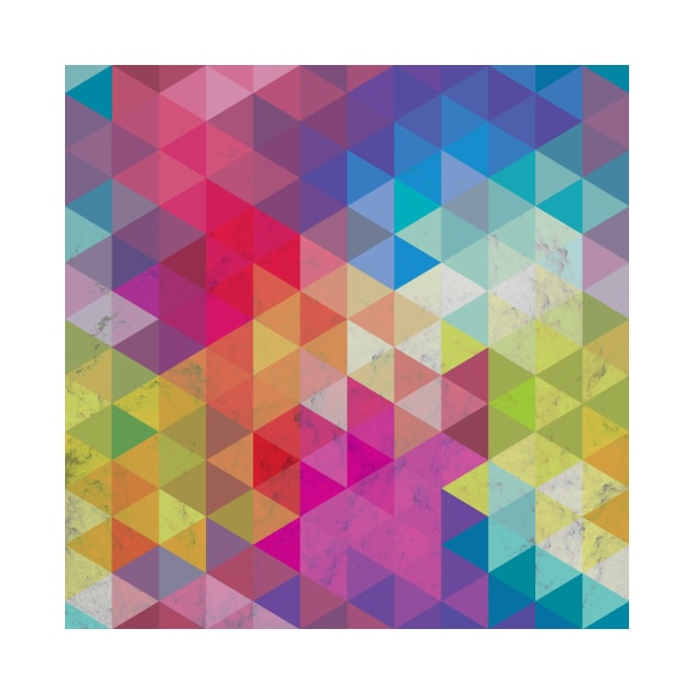 Geometric Fractal Triangles Rainbow by Tobe_Fonseca