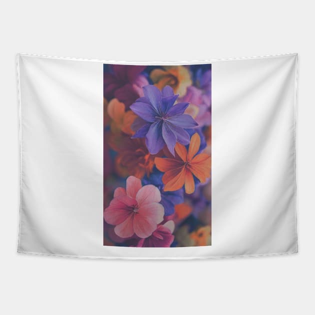 Flowers with colorful design Tapestry by TeenArt