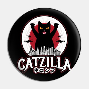 Catzilla Japanese Sunset Style Cat Kitten Lover Pin