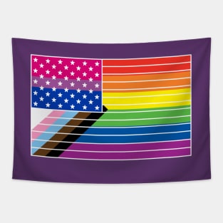 Bi Pride Progressive American Flag Tapestry