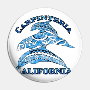 Carpinteria California Vacation Tribal Dolphins Pin