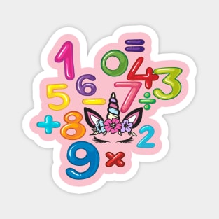 unicorn Number day kids costume Numbers Math day calculator funny Magnet