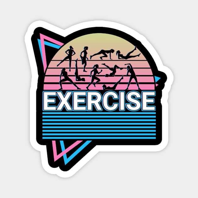 Exercise Workout Fitness Retro Magnet by Alex21