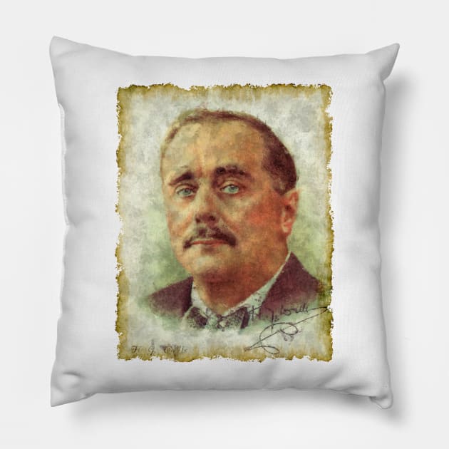 H.G. WELLS Pillow by MichaelaGrove