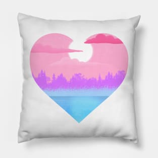 Catgender waterscape subtle heart Pillow