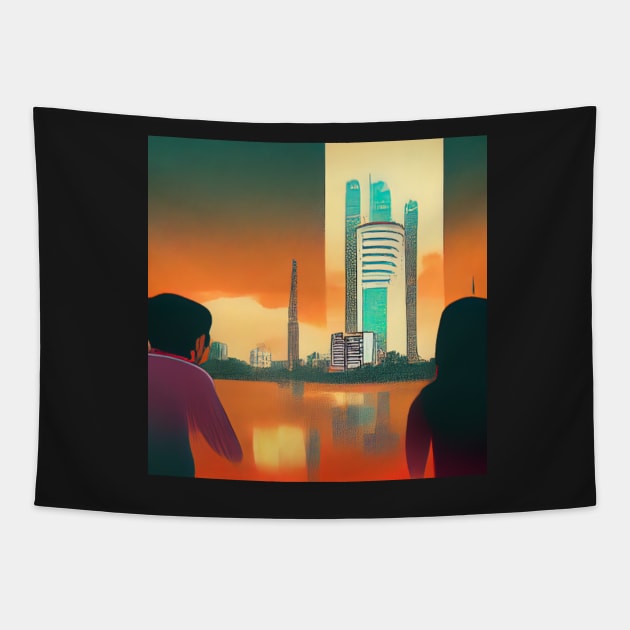 Dhaka | Comics style Tapestry by ComicsFactory