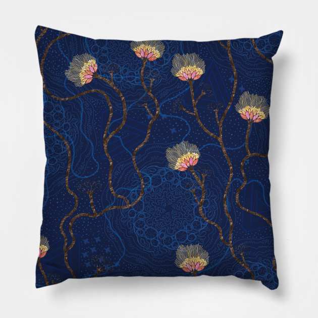 Night Flowers Pillow by lazykite