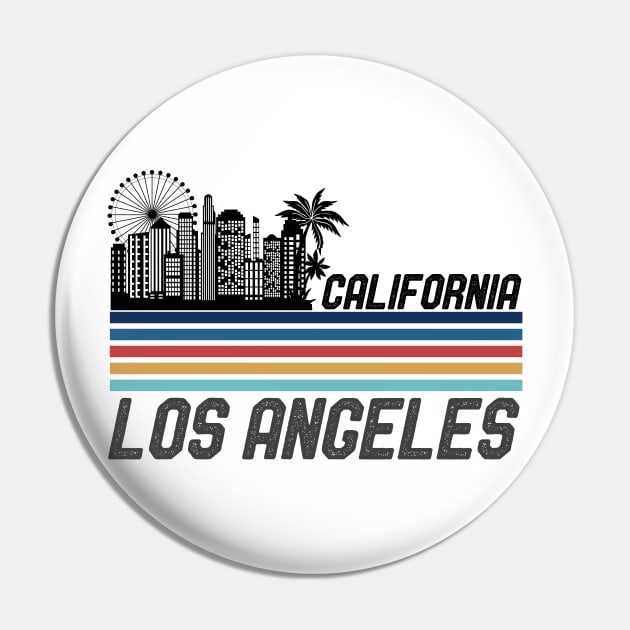 Retro Los Angeles Skyline Vintage 70s 80s Los Angeles LA Pin by mrsmitful01