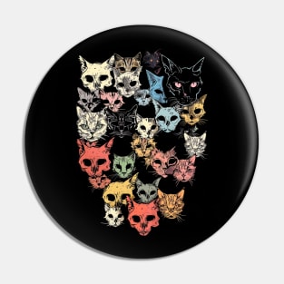 Cat Skull Science Pin