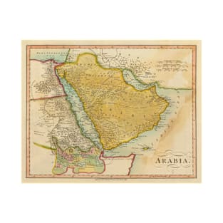 Old Arabian Peninsula Map (1912) Vintage Saudi Arabia Atlas T-Shirt