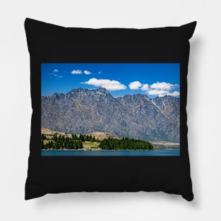 View from Queenstown, South island of New Zealand towards the Remarkables mountain range Pillow