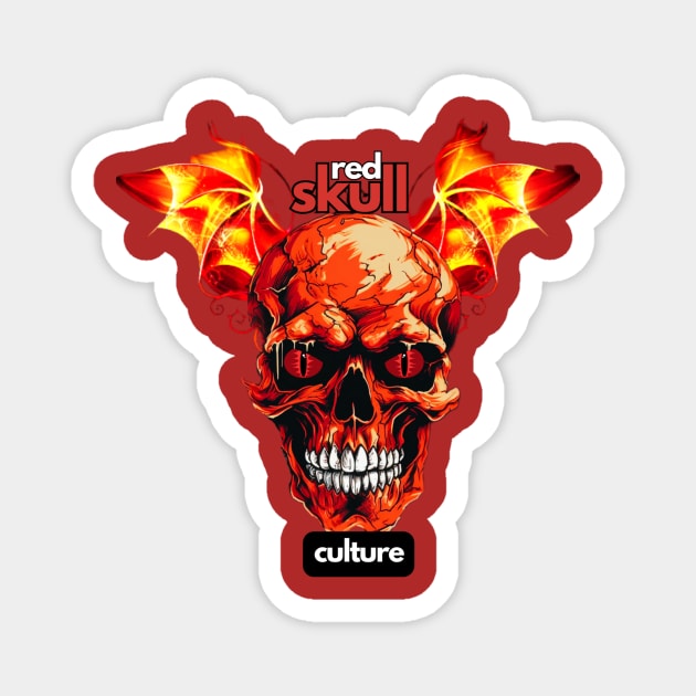 Red Skull Culture, Festival t-shirt, Unisex t-shirt, tees, men's t-shirt, women's t-shirt, summer t-shirt, trendy t-shirt, tees with wings Magnet by Clinsh Online 