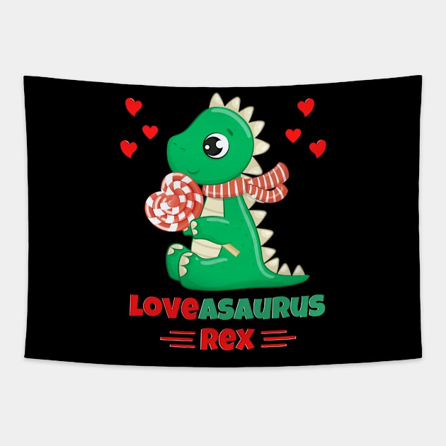 Loveasaurus Rex Valentine's Day dinosaur lovers Tapestry by JustBeSatisfied