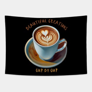 Beautiful Creations, Cup by Cup Coffee Barista Tapestry