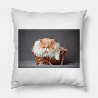 Persian Cat Digital Painting Pillow