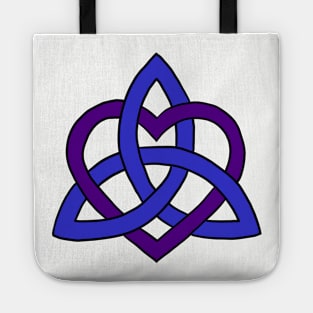 Celtic Knot Heart (Blue and Purple) Tote