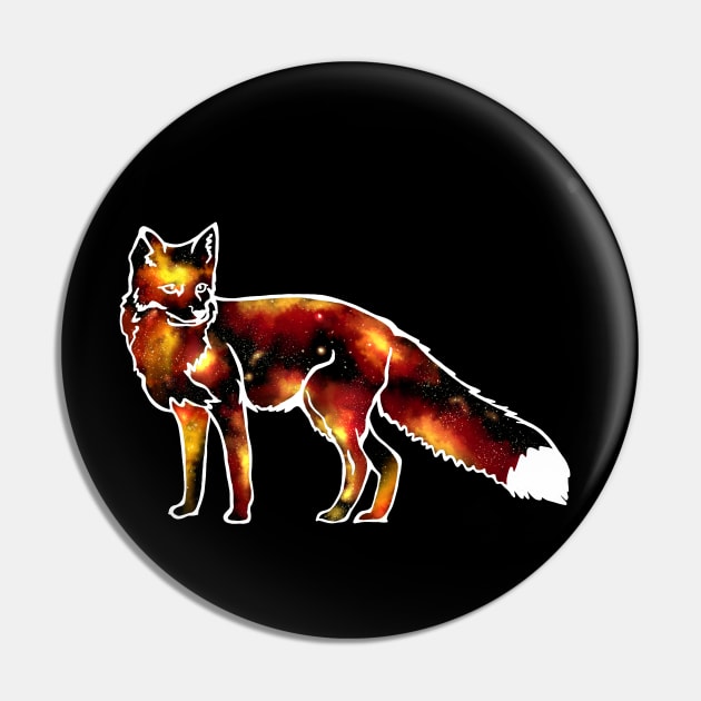 Fiery fox space animal Pin by TheDoodlemancer