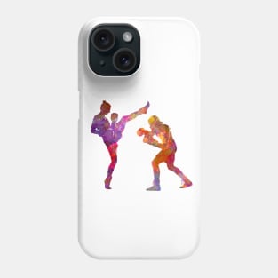 Boxing-muay thai in watercolor Phone Case