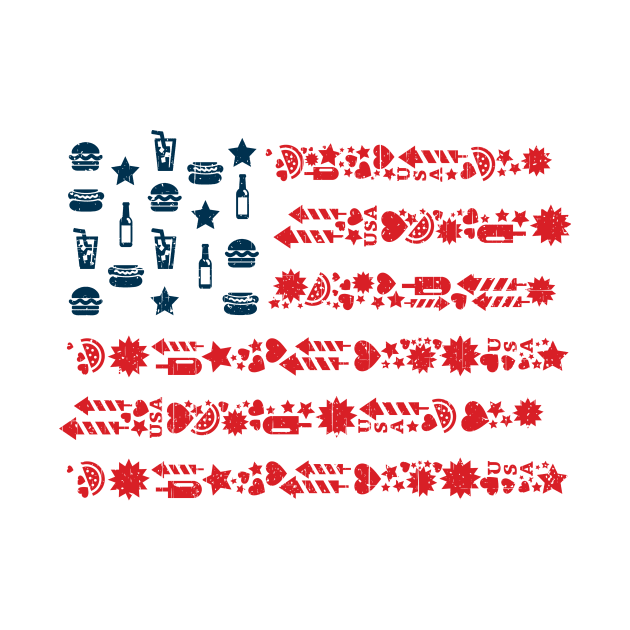 American Favorites USA Flag by PinkInkArt