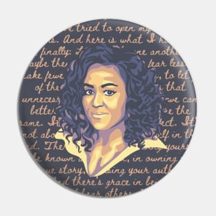 Michelle Obama Portrait and Quote Pin