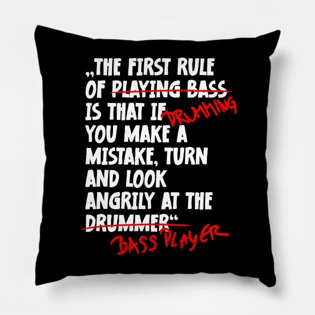 The First Rule Of Drumming Pillow by jodotodesign