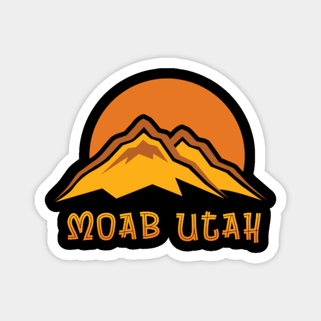 Moab Utah  with Mountain Sunset Scene Magnet by JaroszkowskaAnnass