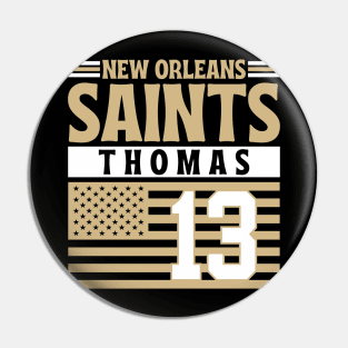 New Orleans Saints Thomas 13 American Flag Football Pin