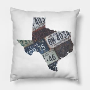 Vintage Texas License Plates Pillow