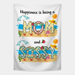 Happiness Is Being A Mom And Sassy Summer Beach Happy Mother's Tapestry