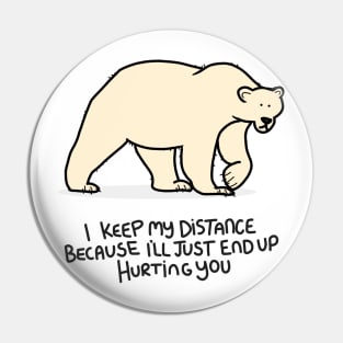 Grumpy Polar Bear Pin