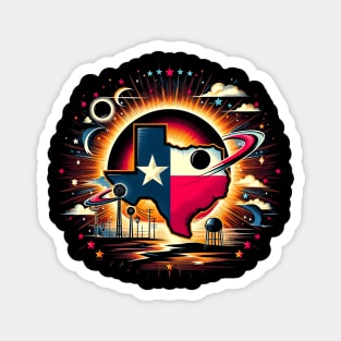 Texas Solar Eclipse 2024 Starry Night, Solar Eclipse 2024 Magnet