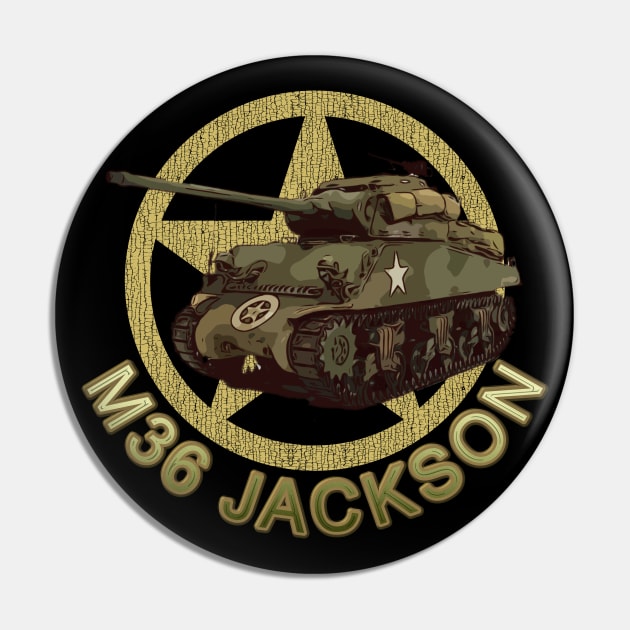 M36 Jackson WW2 American Tank Destroyer Pin by F&L Design Co.